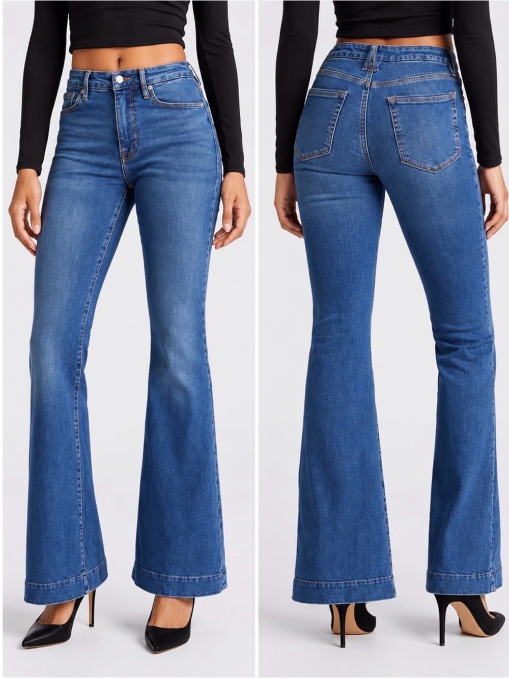 Good American Flare Jeans Blue843